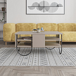 Стол журнальный прямоугольной формы с 2-мя полками бежево-серого цвета NORFOLK LIGHT MOCHA варинант исполнения - 2 | Loft Concept в Грозном