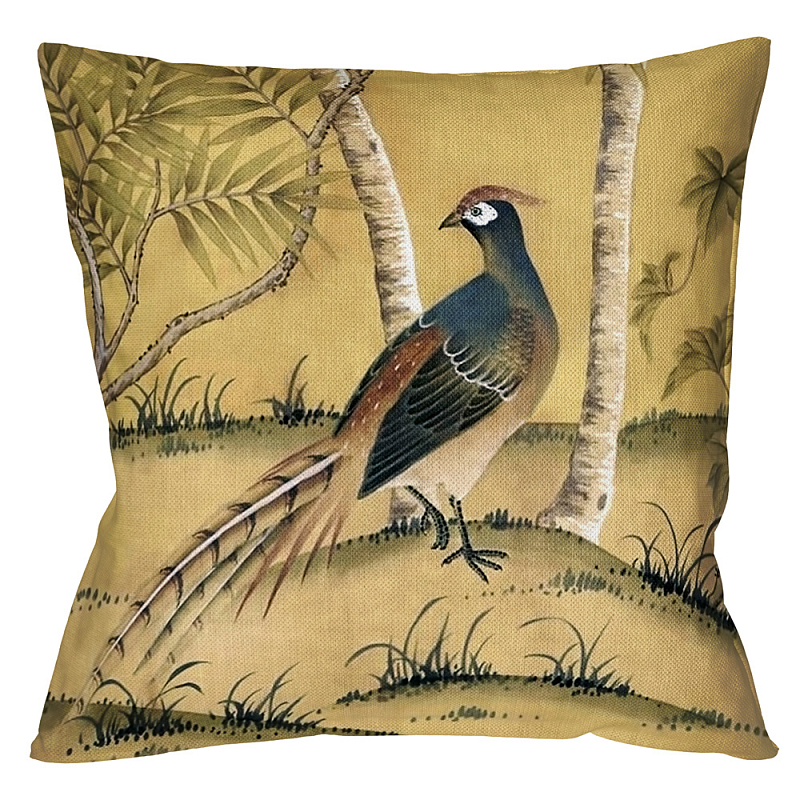 Декоративная подушка Beige and Green Chinoiserie 6 Бежевый Декоративная подушка Beige and Green Chinoiserie 6 Бежевый в Грозном | Loft Concept
