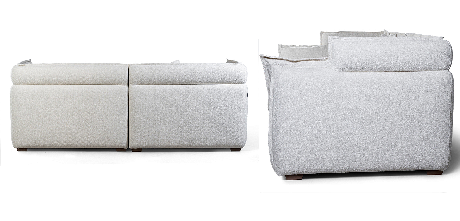 Диван с обивкой из ткани букле Salman Boucle White Sofa Белый Диван с обивкой из ткани букле Salman Boucle White Sofa Белый - Loft-Concept в Грозном