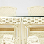 Комплект обеденный из ротанга Eloise grand white варинант исполнения - 3 | Loft Concept в Грозном