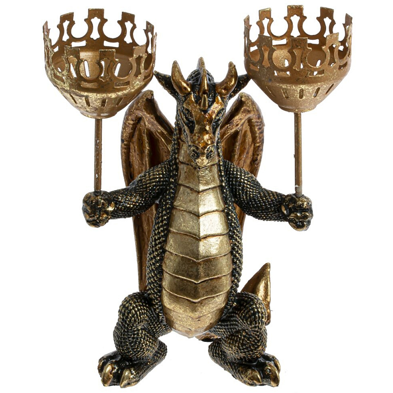 Подсвечник в виде дракона Dragon with Two Candlesticks Красный Золотой Черный Подсвечник в виде дракона Dragon with Two Candlesticks Красный Золотой Черный в Грозном | Loft Concept