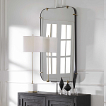 Зеркало настенное в черной металлической раме Mirror Cardinal варинант исполнения - 6 | Loft Concept в Грозном