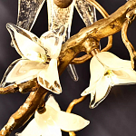 Люстра в виде золотой ветки с цветами и птичками Marvelous Garden варинант исполнения - 8 | Loft Concept в Грозном