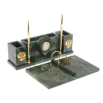 Настольный письменный набор из змеевика с подставкой под календарь Successful Leader варинант исполнения - 2 | Loft Concept в Грозном