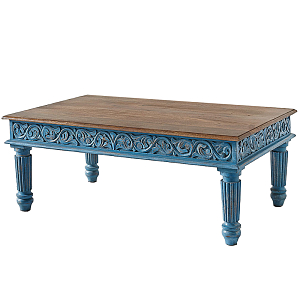 Кофейный стол из массива манго Голубой Blue Mango