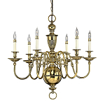 Люстра цвета латунь с 6-ю лампами в форме свечей в классическом стиле Hinkley варинант исполнения - 1 | Loft Concept в Грозном