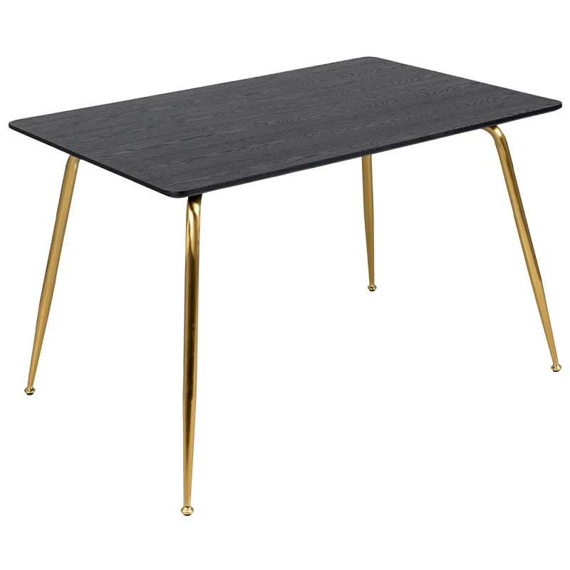 Обеденный стол на металлических ножках Casey Brass Dining Table Черный Коричневый Латунь Обеденный стол на металлических ножках Casey Brass Dining Table Черный Коричневый Латунь в Грозном | Loft Concept