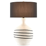 Настольная лампа фактурная с черными круговыми линиями на корпусе Recess варинант исполнения - 2 | Loft Concept в Грозном