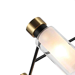 Люстра потолочная с 6-ю цилиндрическими плафонами из стекла и черным каркасом Noir Poise варинант исполнения - 2 | Loft Concept в Грозном