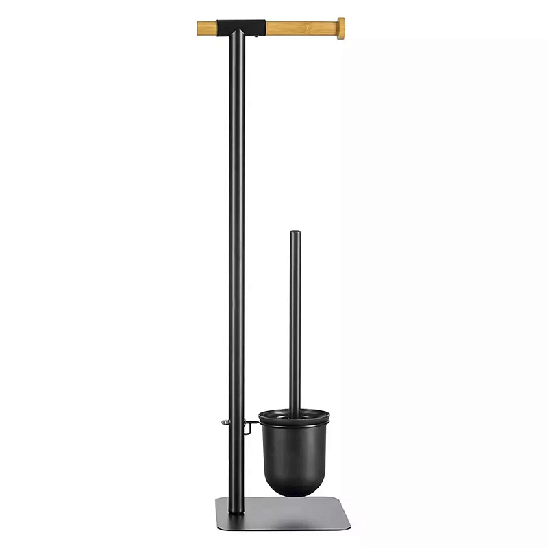 Держатель для туалетной бумаги с подвесным ершиком Black Bathroom Accessory Черный Держатель для туалетной бумаги с подвесным ершиком Black Bathroom Accessory Черный в Грозном | Loft Concept