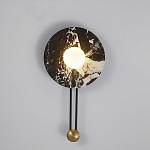 Бра круглое с каменным основанием и плафоном из стекла в форме шара Shaw Marble Lighting варинант исполнения - 2 | Loft Concept в Грозном