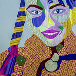 Картина с вышивкой Портрет wall panel People with the yellow ear 3 варинант исполнения - 1 | Loft Concept в Грозном