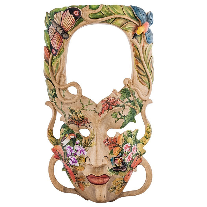 Маска деревянная резная расписная Tropical Mask Мульти Маска деревянная резная расписная Tropical Mask Мульти в Грозном | Loft Concept
