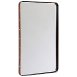 Зеркало прямоугольное в металлической раме с кожаной отделкой Loft in Reflection варинант исполнения - 2 | Loft Concept в Грозном