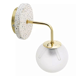 Бра с белым матовым плафоном в форме шара Round White Matte Lampshade варинант исполнения - 2 | Loft Concept в Грозном