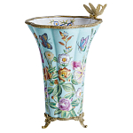 Ваза со стрекозой из фарфора с бронзовыми элементами Paradise Dragonfly варинант исполнения - 1 | Loft Concept в Грозном