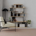 Стеллаж прямой с вертикальными и горизонтальными полками цвета антрацит и древесины APOLLON BOOKCASE ANTHRACITE OAK варинант исполнения - 1 | Loft Concept в Грозном