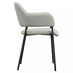 Стул мягкий с подлокотниками Chair Gray Upholstery Boucle варинант исполнения - 2 | Loft Concept в Грозном