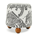 Пуф Wakonda с Круглыми ножками Черно-Белый орнамент варинант исполнения - 1 | Loft Concept в Грозном