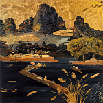 Кофейный стол с японским пейзажем Bohemia coffee table  варинант исполнения - 1 | Loft Concept в Грозном