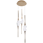 Подвесной светильник с 3-мя хрустальными плафонами Renee Golden Glass Drops Trio Light варинант исполнения - 2 | Loft Concept в Грозном