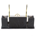 Настольный письменный набор из белого мрамора с часами Marble Accessory варинант исполнения - 3 | Loft Concept в Грозном