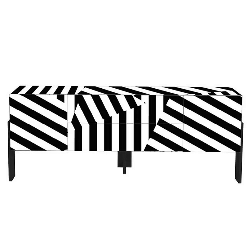 Дизайнерский комод в чёрно-белую полоску Ziqqurat Черно-белый в Грозном | Loft Concept 
