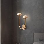 Бра с 2-мя мраморными плафонами на латунном корпусе Light Warm Light варинант исполнения - 1 | Loft Concept в Грозном