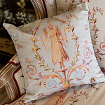 Декоративная подушка светло-серая с растительным орнаментом Raffael Angel Grey Cushion варинант исполнения - 2 | Loft Concept в Грозном