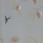 Обои ручная роспись Summer Night Blossom Colourway SC-122 on Wood Ash slub silk варинант исполнения - 1 | Loft Concept в Грозном