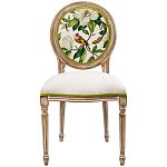 Стул бежевый из натурального бука с изображением птицы в саду Blooming Colored Birds варинант исполнения - 1 | Loft Concept в Грозном