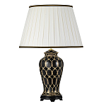 Настольная лампа с керамическим основанием с золотистым решетчатым узором и белым плиссированным абажуром Elstead Lighting варинант исполнения - 6 | Loft Concept в Грозном