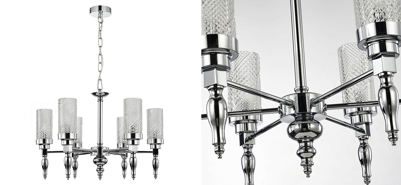 Люстра цвета хром Balusters D55 см Люстра цвета хром Balusters D55 см - Loft-Concept в Грозном