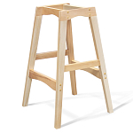 Барный стул со спинкой на 4-х деревянных ножках Синий Велюр Ava Charm варинант исполнения - 7 | Loft Concept в Грозном