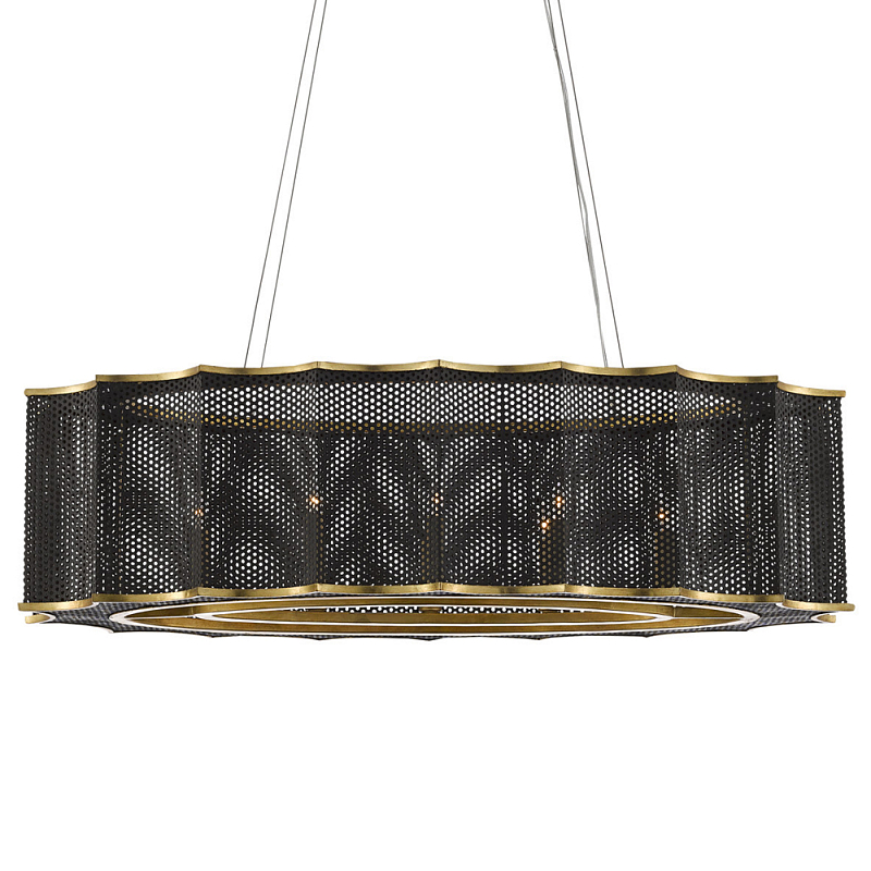 Люстра овальная в сочетании черного и золотого цвета Mesh Lighting Черный Золотой Люстра овальная в сочетании черного и золотого цвета Mesh Lighting Черный Золотой в Грозном | Loft Concept