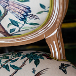 Стул из массива бука бежевый с изображением птиц в саду Beige Green Chinoiserie Blue Bird Chair варинант исполнения - 3 | Loft Concept в Грозном