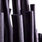 Люстра черная с несколькими ярусами деревянных палочек Bright Wooden Chandelier варинант исполнения - 7 | Loft Concept в Грозном