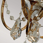  Бра в классическом стиле с 3-мя лампами в виде свеч на овальном зеркальном основании с хрустальными подвесками и подсвечниками Feiss варинант исполнения - 2 | Loft Concept в Грозном