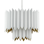 Люстра белая с гофрированным двойным абажуром Corrugated Double Lampshade варинант исполнения - 2 | Loft Concept в Грозном