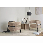 Кресло полукруглое мягкое с буклированной обивкой Armchair with Boucle Upholstery варинант исполнения - 3 | Loft Concept в Грозном