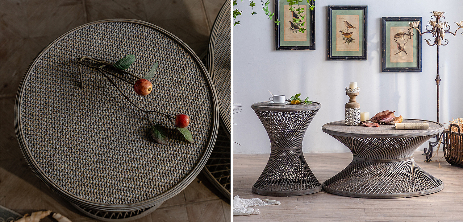 Приставной стол Zaire Wicker Side Table Dark Приставной стол Zaire Wicker Side Table Dark - Loft-Concept в Грозном