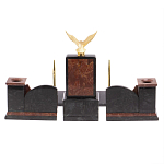 Настольный письменный набор из лемезита и змеевика с декором в виде Орла в подарочной упаковке Successful Leader варинант исполнения - 6 | Loft Concept в Грозном