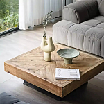 Дизайнерский журнальный стол квадратный с черным трапециевидным основанием Wokab варинант исполнения - 2 | Loft Concept в Грозном