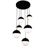 Каскадный светильник с 6-ю плафонами шары Ponzio Flos Cascade  Black Sphere Hanging Lamp варинант исполнения - 1 | Loft Concept в Грозном