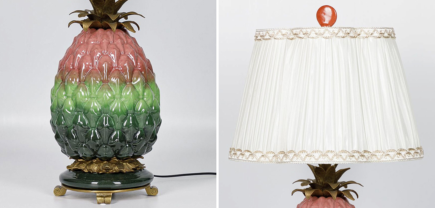 Настольная лампа с абажуром Pineapple Pink Green Table Lamp Настольная лампа с абажуром Pineapple Pink Green Table Lamp - Loft-Concept в Грозном