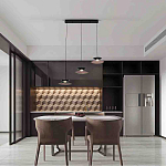 Люстра подвесная с тремя матовыми черными плафонами Obsidian Touch варинант исполнения - 4 | Loft Concept в Грозном