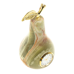 Часы настольные в виде груши из натурального камня Оникс Stone Clock варинант исполнения - 2 | Loft Concept в Грозном