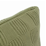 Подушка из хлопка рельефной вязки зеленого цвета Eden Line варинант исполнения - 2 | Loft Concept в Грозном