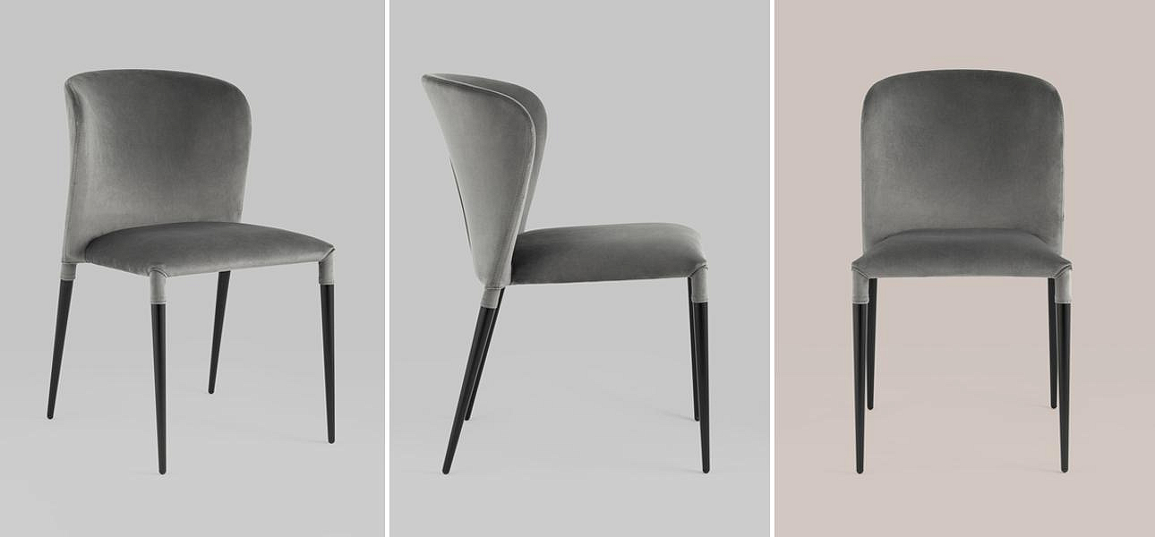 Стул Lori Chair Серый Велюр Стул Lori Chair Серый Велюр - Loft-Concept в Грозном