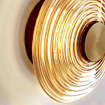 Бра с рельефным круглым плафоном янтарного цвета Savio Glass Disc Light варинант исполнения - 3 | Loft Concept в Грозном